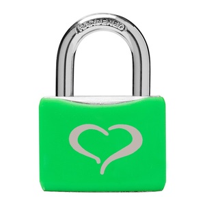 Tùy chỉnh kích thước trung bình nhôm sáng tạo tình yêu khóa móc khóa với áo khoác nhựa - Product Image 1