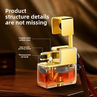 Briquet à kérosène rétro transparent, allumage créatif à bras articulé et roue à silex, cadeau haut de gamme pour hommes