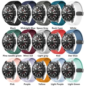 CAOWTAN Bracelet de montre à boucle pliante magnétique 22mm 20mm pour Huawei Bracelet en silicone pour Samsung Galaxy Bracelet de montre 6 5 4 Bracelet de sport - Product Image 2