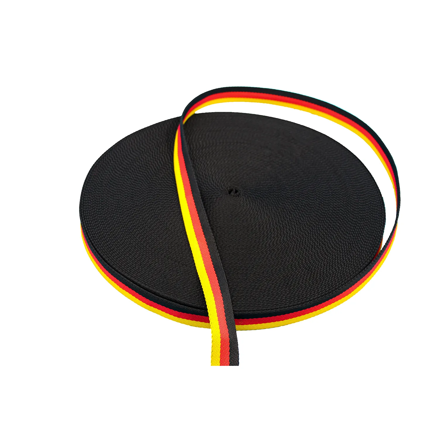 Hersteller kundenspezifisches Polyester Drei-Zoll-Seilband rot, gelb und schwarz Seilband 100 % Polyester kundenspezifische Farben