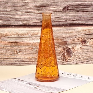 Botella de vidrio en aerosol de color naranja personalizada para exprimidor Mini jarrón de vidrio botella de embalaje de vidrio con forma de cono 250ml 8oz venta a granel - Product Image 2