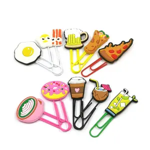 Customized PVC Paper Clip Book Mark Silicone Mold Bookmark Soft Rubber Plastic Opp Bag Cartoon Paypal Music Note Paper Clip 50mm