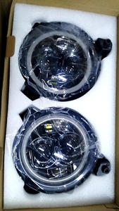 ไฟหน้า LED ทรงกลมขนาด 9 นิ้ว รุ่นใหม่ ADT พร้อมวงแหวน Halo DRL สำหรับรถมอเตอร์ไซค์ JK TJ CJ JL ไฟหน้า RGB Halo Ring LED Angel Eye - Product Image 4