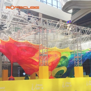 โครงสร้างโครงถักโพลีเอสเตอร์ความทนทานสูง Ropecube ตาข่ายรังผึ้งหลากสีสันแบบเคลื่อนย้ายได้ ศูนย์รวมความบันเทิงสำหรับครอบครัว อุปกรณ์เล่นในร่ม - Product Image 6