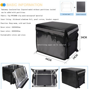 Wholesale Waterproof Insulated Food Delivery Boxes for Riders, Car-Mounted Delivery Bags with Insertable Advertising Pages - Product Image 5