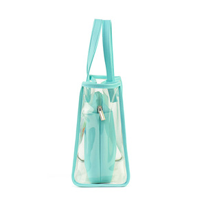 Custom Logo Bolsa De Compras Clear Pvc <strong>Swimming</strong> Beach <strong>Bags</strong> Large Travel Shopping Tote Soft Canvas Handle <strong>Women</strong> Transparent <strong>Bag</strong> - Product Image 3