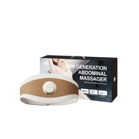 Masseur abdominal électrique rechargeable élégant et portable, masseur de luxe de forme ronde en cuir avec ceinture réglable