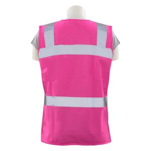 100% poliéster malla reflectante de las mujeres rosa chaleco de seguridad - Product Image 4