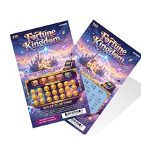 Cartes à gratter de sécurité personnalisées sur mesure pour événements de collecte de fonds, thème Fortune Kingdom, impression de billets de loterie par l'usine OEM