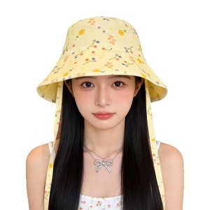 Sombrero de pescador plegable con estampado floral para mujer, sombrero de lona de algodón con protección solar para uso en exteriores en primavera y verano - Product Image 5
