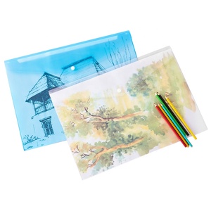 Bán Buôn A3 Nhựa Tập Tin Ví Thư Mục Rõ Ràng Coloful Phong Bì Túi Nhựa Nút Snap Tập Tin Thư Mục - Product Image 5