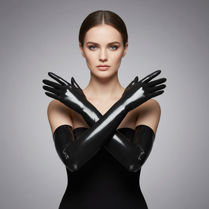 Guantes de Látex Dida Personalizados (Negros), Largos y Cortos, de Moda, con Caucho <span class=keywords><strong>Natural</strong></span> y Servicio de Procesamiento - Product Image 1