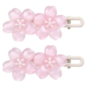 Lot de 2 pinces à cheveux 2026 Jelly Sakura Ins pour fille, style estival doux, accessoires floraux, pinces latérales pour franges d'étudiante - Product Image 1