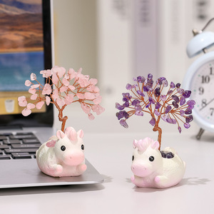 Figurine d'arbre en cristal, licorne en résine, mini décoration, cadeau pour le bureau ou la maison - Product Image 4