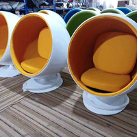 Chaise Sphère Moderne à Espace Unique avec Haut-Parleur Chaise de Loisirs Rotative à la Mode pour Bibliothèque Bar Lecture Personnalisée en Verre
