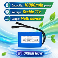 HiZY 11.1V 10000mAh 18650 LiCoO2 Batterie rechargeable lithium-ion à 500 cycles de vie pour voitures télécommandées à détection gestuelle et cascades