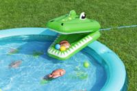 Bestway 53166 Crocodile Cove Pusat Permainan Air Tiup & Kolam Renang Anak dengan PVC Ramah Lingkungan Kapasitas 210L 2.24m X 1.81m X 72cm