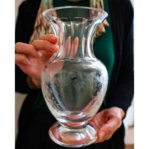 Vase à fleurs en cristal artisanal Campidelli Saint Louis, design minimaliste moderne, décoration d'intérieur, fêtes de Noël - Product Image 3