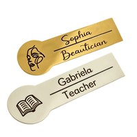 Badge nominatif rectangulaire en métal moulé, logo gravé sur mesure, porte-badge d'employé, support magnétique de sécurité, fente d'insertion réutilisable