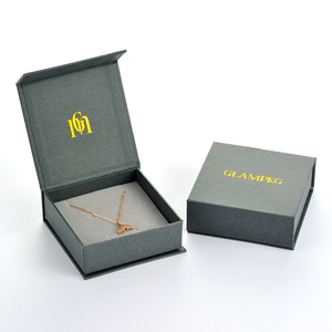 Cajas Magnéticas al por Mayor GLAMPKG, Caja de Regalo de Joyería con Cierre Magnético Gris, Caja de Joyería Magnética Plegable de Lujo - Product Image 2