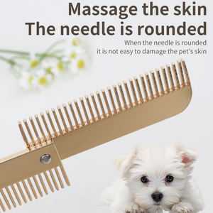 तह यात्रा पालतू ब्रश कुत्ते ठीक दांत की जेब काम्ब बिल्ली तह करना बालों का मेकअप - Product Image 5
