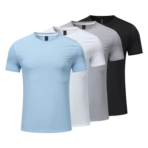 เสื้อยืดผู้ชายแบบแห้งเร็ว สีสันสดใสสำหรับฤดูร้อน ผลิตจากผ้าโพลีเอสเตอร์บริสุทธิ์ ระบายอากาศได้ดี ดีไซน์คอกลม เหมาะสำหรับออกกำลังกาย - Product Image 2