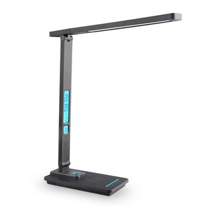 Modern Nordic LED Desk Lamp Alarm Clock Thermometer Wireless Charging 10W Bedroom Bedside <b>Study</b> <b>Table</b> 5 Color CCT Rectangle - Product Image 1