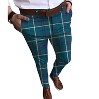Pantalon à carreaux décontracté personnalisé pour homme – Essentiels 100 % polyester, infroissable et séchage rapide