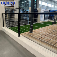 Pont à faible entretien de qualité supérieure en acier inoxydable corde 42 "balustrade en aluminium poteau main courante noir balcon câble clôture garde-corps