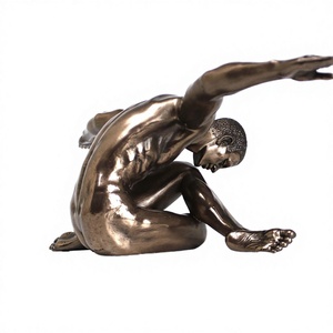 Figura Coleccionable Decorativa para el Hogar, Diseño Artístico de Hombre Desnudo con Brazos Extendidos, Resina Fundida en Frío, Pintada a Mano - Product Image 2