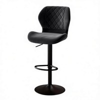 Chaise de bar moderne beige en gros pour cuisine, mini-bar, salon – Tabouret de bar réglable avec dossier court