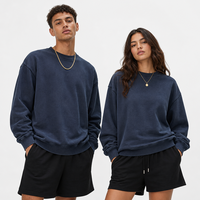 Sudadera Unisex de Cuello Redondo, 350gsm, Mezcla de Algodón Grueso, Hombros Caídos, Personalizable con Logotipo Bordado, Venta al Por Mayor