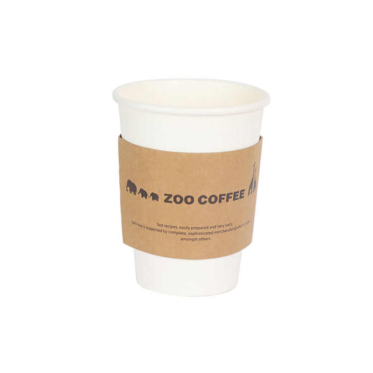 Manufacture disposable custom logo corrugated paper coffee paper cup sleeve cupsleeve for heat insulation