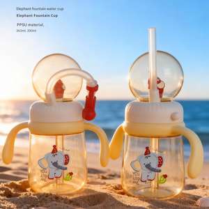 OEM Cartoon Creative PPSU Fun Children's Straw Water Bottle <b>Fountain</b> Straw Cup - Product Image 6