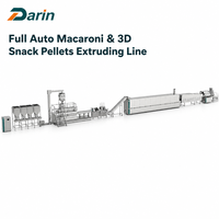 Ligne de production industrielle automatique de granulés de snacks 2D 3D, ligne d'extrusion de macaronis multifonctionnelle entièrement automatique en SUS304