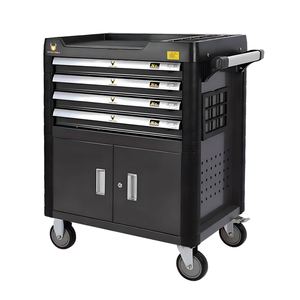 Boîte à outils professionnelle en acier avec 4 tiroirs, 198 pièces, personnalisable OEM/ODM/OBM, avec roulettes pour ateliers et garages - Product Image 1