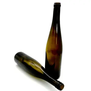 Ambra vuota 75cl Riesling bottiglia di vetro di vino 750ml bottiglia Hock con tappo a T