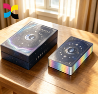 Jeu de cartes Oracle personnalisé écologique avec boîte rigide, cartes de tarot à bords holographiques, jeu de divination spirituelle, cadeau de méditation