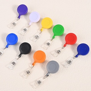 Bobine de badge d'identification <span class=keywords><strong>Yoyo</strong></span> rétractable ronde de 32mm en plastique mat ABS porte-badge avec pince arrière en métal crocodile vente en gros - Product Image 1