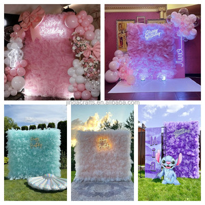 Décor de fête d'anniversaire romantique, toile de fond en <span class=keywords><strong>tulle</strong></span>, panneau de toile de fond en <span class=keywords><strong>tulle</strong></span> à volants pour mariage - Product Image 6