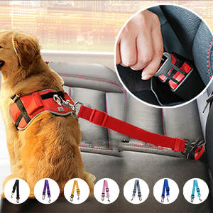 Corde de sécurité réglable rétractable en nylon pour animaux de compagnie, ruban de ceinture de sécurité pour chien solide de style à la mode, Traction fixe pour voiture de chien transfrontalière - Product Image 2