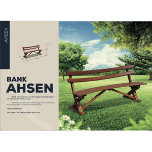 Banc de jardin en bois de 185 cm - Product Image 3