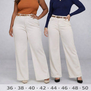 Jean large respirant patchwork pour femme, taille haute, coupe ample, longueur intégrale, en denim, décontracté, pour l'automne - Product Image 1