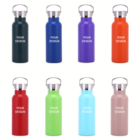 Bouteille isotherme en acier inoxydable 304 avec couvercle à boucle métallique, double paroi isolée, goulot standard, logo personnalisé
