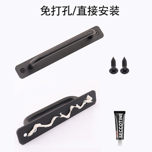 Dcj Aluminum Alloy Door Handle Silver Gold Black No Drill Full Solid Core For Doors <b>Windows</b> Cabinets Drawers - Product Image 4