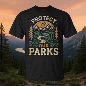 Protect Our Parks Mountain T-Shirt Design vintage sur le thème de la nature en plein air - Product Image 3