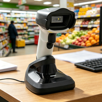 Escáner de código de barras 2D inalámbrico con batería recargable, 3 en 1, escáner de código QR BT con soporte de base