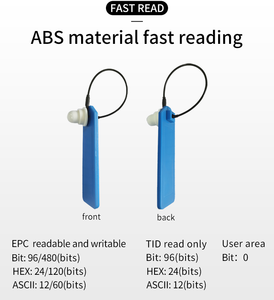 ABS防水硬塑料安全可重写可重复使用的etiquetas para de ropa uhf rfid服装服装悬挂标签 - Product Image 4