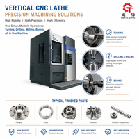 Torno CNC de Alta Precisión para Metal con Sistema de Transporte de Virutas y Refrigeración, Torno CNC Vertical