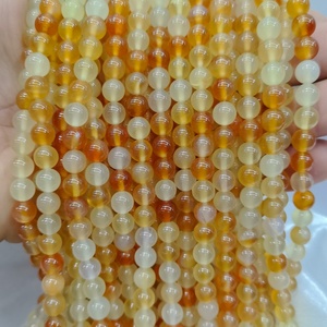 Agata <span class=keywords><strong>Naturale</strong></span> all'Ingrosso, Pietra di <span class=keywords><strong>Giada</strong></span> <span class=keywords><strong>Naturale</strong></span> di <span class=keywords><strong>Colore</strong></span> Giallo, Diverse Dimensioni 8-10mm, Agata Kumquat per Creazione di Gioielli Fai-da-Te - Product Image 6